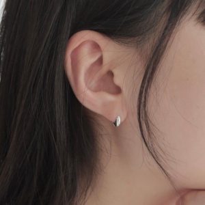 em925純銀┃耳扣式耳環┃迷你胖圓扣