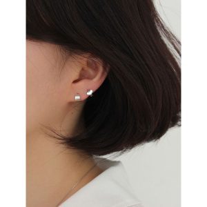 em925純銀┃耳扣式耳環┃mini愛心圈扣