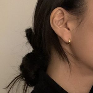 em925純銀┃耳扣式耳環┃中款水滴圈扣