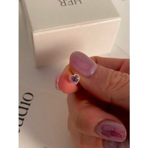 em925純銀┃耳環┃寶石小愛心轉珠 耳環