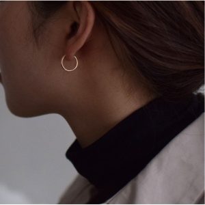em925純銀┃耳扣式耳環┃基本款中圈扣