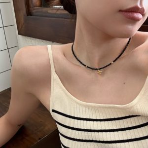 em925純銀┃項鍊┃胖十字串珠短鍊